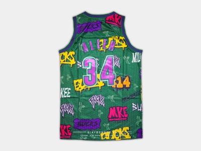 Áo M&N Slap Sticker NBA Bucks