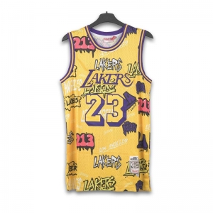  Áo M&N Slap Sticker NBA L.A Lakers Lebron James 