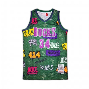  Áo M&N Slap Sticker NBA Milwaukee Bucks 
