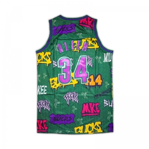  Áo M&N Slap Sticker NBA Milwaukee Bucks 