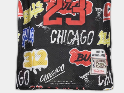 Áo M&N Slap Sticker NBA Chicago Bulls